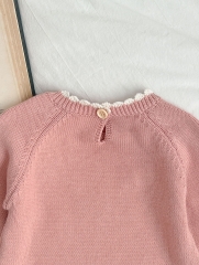 2024 Infant Baby Girls Jacquard Embroidery  One Piece In Autumn And Winter Wholesale