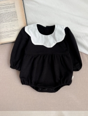 New Arrivals Infant Baby Girls Black Long Sleeve One Piece In New Spring Wholesale
