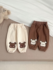 Baby Girls Little Bear Head Embroidery Pants In Spring&Autumn Wholesale