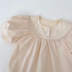 New Summer 2024 Infant Baby Girls 0-3Y Round Collars One Piece Wholesale