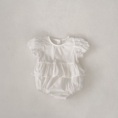 2024 New Arrivals In Summer Infant Baby Girls White One Piece Wholesale