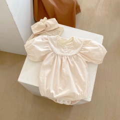 New Summer 2024 Infant Baby Girls 0-3Y Round Collars One Piece Wholesale