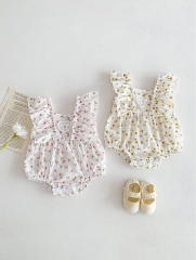 2024 Infant Baby Girls Floral Combo Laces One Piece In Summer Wholesale