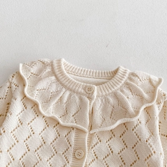 2024 In New Spring White Long Sleeve Knit Cardigan Knitwear Wholesale