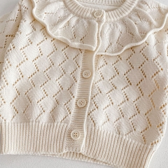 2024 In New Spring White Long Sleeve Knit Cardigan Knitwear Wholesale