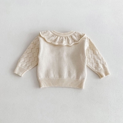 2024 In New Spring White Long Sleeve Knit Cardigan Knitwear Wholesale