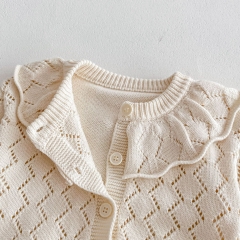 2024 In New Spring White Long Sleeve Knit Cardigan Knitwear Wholesale