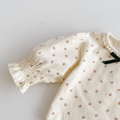 New Arrivals Infant Baby Girls Jacquard Long Sleeve Jumpsuit In New Spring Wholesale