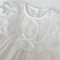 2024 New Arrivals Infant Baby Girls Laces Round-collars Dress Wholesale