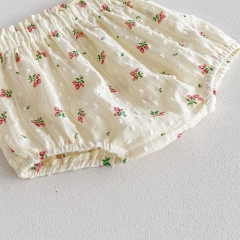 2024 New Arrivals Infant Baby Girls Jacquard Top Combo Short Pant In Sets In Summer Wholesale