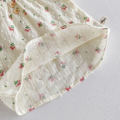 2024 New Arrivals Infant Baby Girls Jacquard Top Combo Short Pant In Sets In Summer Wholesale