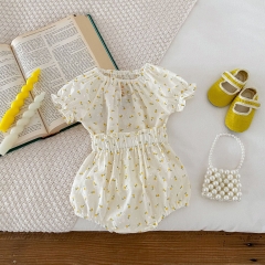 2024 New Arrivals Infant Baby Girls Jacquard Top Combo Short Pant In Sets In Summer Wholesale