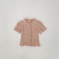 2024 New Summer Infant Baby Girls Solid Colors Tops With Shorts Sets Wholesale