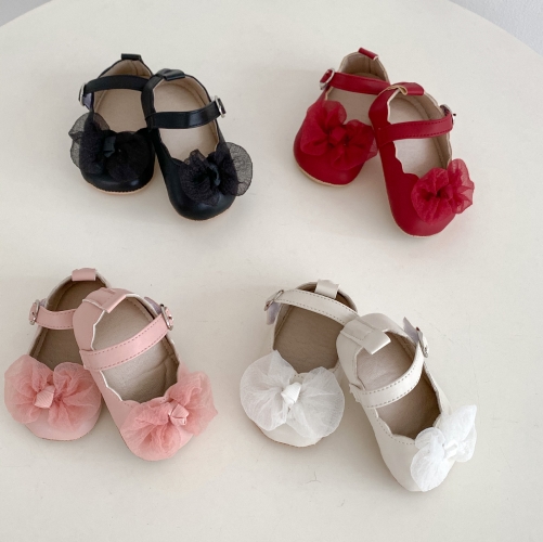 2024 New Summer Infant Baby Girls Soft Big Bowknot Slip-resistant Shoes Wholesale