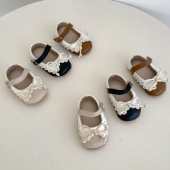 New Arrivals Infant Baby Girls Sweety Laces Design Slip-resistant Shoes Wholesale