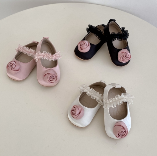 2024 New Summer Infant Baby Girls Soft Flowers Slip-resistant Shoes Wholesale