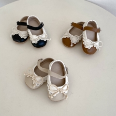New Arrivals Infant Baby Girls Sweety Laces Design Slip-resistant Shoes Wholesale