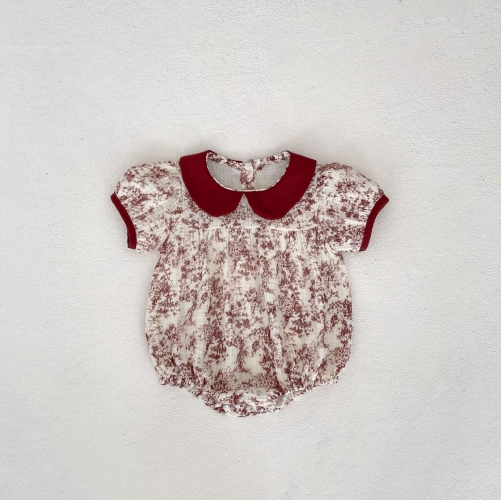 Ins Infant Baby Girls Jacquard Print One Pieces In New Summer Wholesale