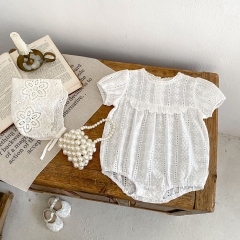 2024 New Arrivals Infant Baby Girls White Laces One Pieces In New Summer Wholesale