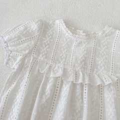 2024 New Arrivals Infant Baby Girls White Laces One Pieces In New Summer Wholesale