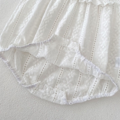 2024 New Arrivals Infant Baby Girls White Laces One Pieces In New Summer Wholesale