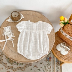 2024 New Arrivals Infant Baby Girls White Laces One Pieces In New Summer Wholesale