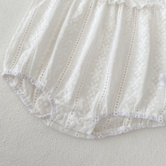 2024 New Arrivals Infant Baby Girls White Laces One Pieces In New Summer Wholesale