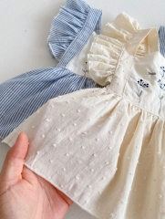 Infant Baby Girls Jacquard Embroidery One Pieces In New Summer Wholesale