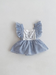 Infant Baby Girls Jacquard Embroidery One Pieces In New Summer Wholesale