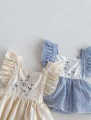 Infant Baby Girls Jacquard Embroidery One Pieces In New Summer Wholesale