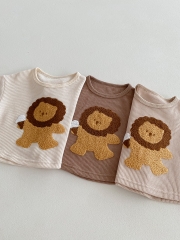 2024 New Summer Infant Baby Girls Little Lion Design Tops With Shorts Sets Wholesale