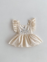 Infant Baby Girls Jacquard Embroidery One Pieces In New Summer Wholesale