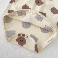 Ins 2024 Infant Baby Girls Little Bear Head Print One Pieces In New Summer Wholesale