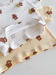 Ins Infant Baby Girl Little Bear Around Tops With Shorts Sets Wholesale