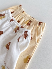 Ins Infant Baby Girl Little Bear Around Tops With Shorts Sets Wholesale