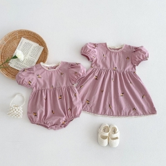 Ins Infant Baby Girls Jacquard Embroidery One Pieces&Dress In New Summer Wholesale