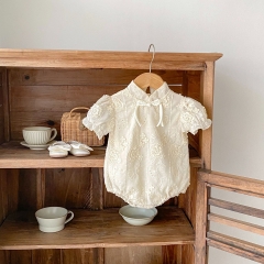 Ins Infant Baby Girls Jacquard Embroidery Chinese Style One Piece Wholesale