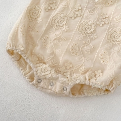 Ins Infant Baby Girls Jacquard Embroidery Chinese Style One Piece Wholesale
