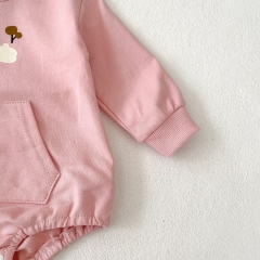 Infant Baby Girls Cute Long Sleeve Cartoon Rabbit Print One Piece Bodysuit Onesies in Autumn Wholesale