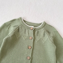 New Autumn Infant Baby Kids Boys and Girls Geometric Pattern Long Sleeves Single Breasted Knit Cardigan Wholesale