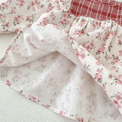 2024 Autumn Infant Baby Kids Girls Floral Long Sleeves Top With Bloomers Sets Wholesale