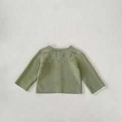 New Autumn Infant Baby Kids Boys and Girls Geometric Pattern Long Sleeves Single Breasted Knit Cardigan Wholesale