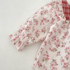 2024 Autumn Infant Baby Kids Girls Floral Long Sleeves Top With Bloomers Sets Wholesale