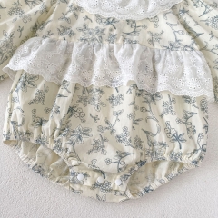 Infant Baby Girls Refreshing Floral Print Long Sleeve One Piece Bodysuit Onesies in Autumn Wholesale