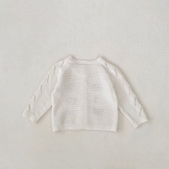 New Autumn Infant Baby Kids Girls Flowers and Butterfly Pattern Long Sleeves Single Breasted Knitted Cardigan Wholesale