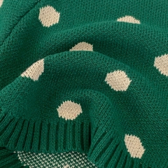 Ins 2024 New Autumn Baby Girls Pure Cotton Polka Dots Long Sleeves Pullover Knitwear Wholesale
