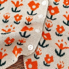 Baby and Toddler Girls' 0-3 Years Knitted Sleeveless Flowers Jacquard Pattern Vest Wholesale