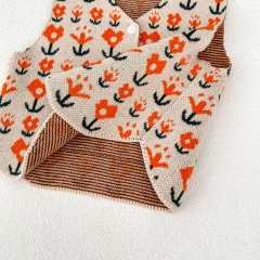 Baby and Toddler Girls' 0-3 Years Knitted Sleeveless Flowers Jacquard Pattern Vest Wholesale