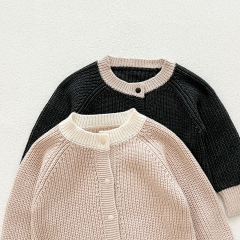 Infant Baby Simple Color Patchwork One Piece Knitted Rompers in Autumn Wholesale