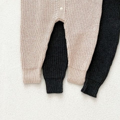 Infant Baby Simple Color Patchwork One Piece Knitted Rompers in Autumn Wholesale